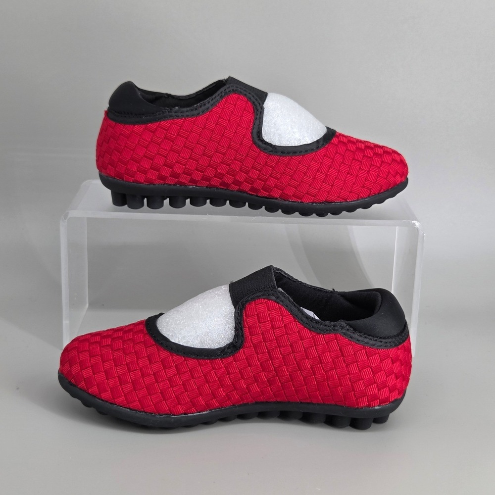Bernie Mev Kendra K Mary Jane Red Woven Sneakers Girls Size 28 Comfort Casual